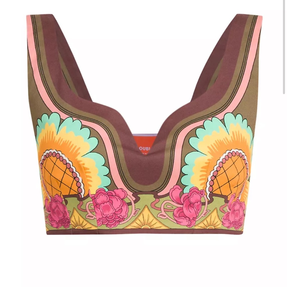 La DoubleJ Baia Printed Stretch Cotton Bralette Top